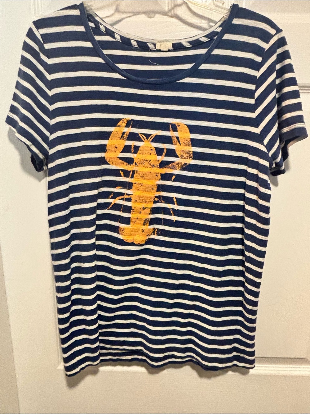 J. Crew Blue and White Striped Tee